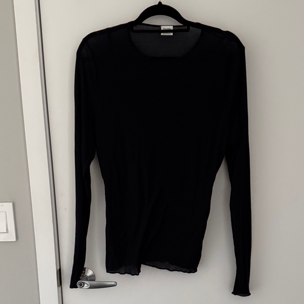 Abercrombie & Fitch Black Sheer Long Sleeve top